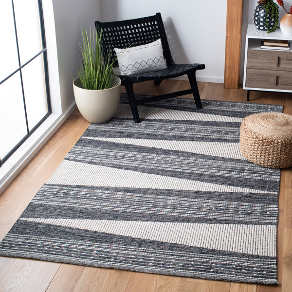Union Rustic Seren Handmade Flatweave Black Rug Wayfair